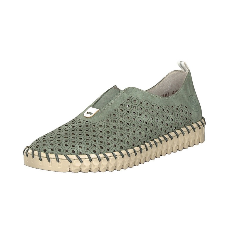 Damske Slip On Rieker N1963-52, Zelene